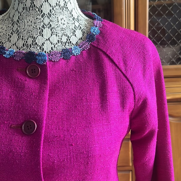 NWT Romeo Gigli Silk Purple Jacket Size 2 - Picture 3 of 10